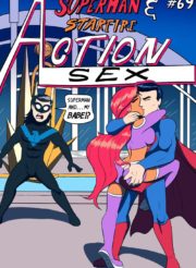 Superman and Starfire in a sex scene
